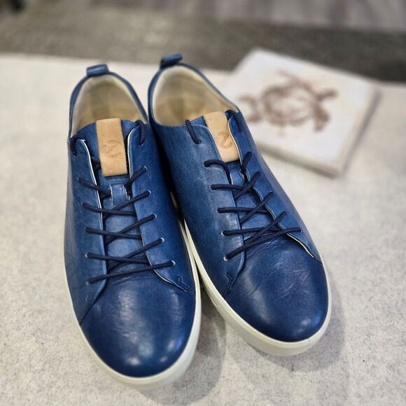 ? ECCO Soft 7 Men\'s Leather Sneaker. Blue Size 11. $170 new. main image 16